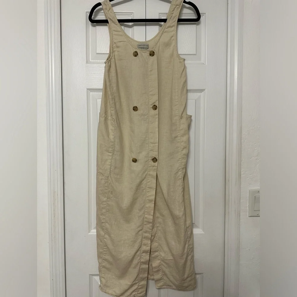 Khaki button‎ down maxi dress